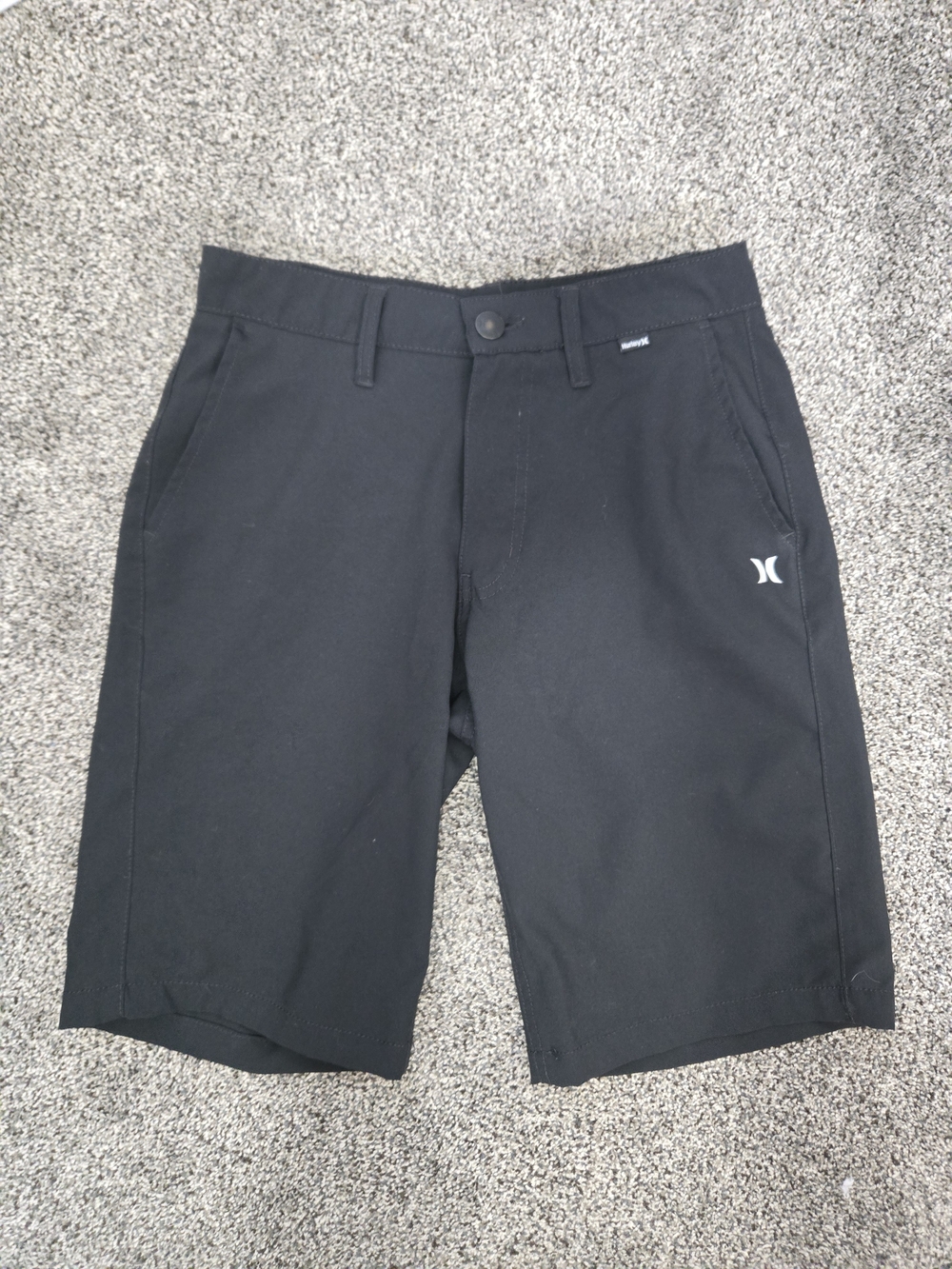 Hurley Black Men's Flat-Front Athletic Shorts
